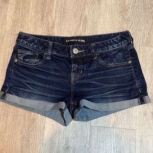 Express Dark Blue Denim Shorts